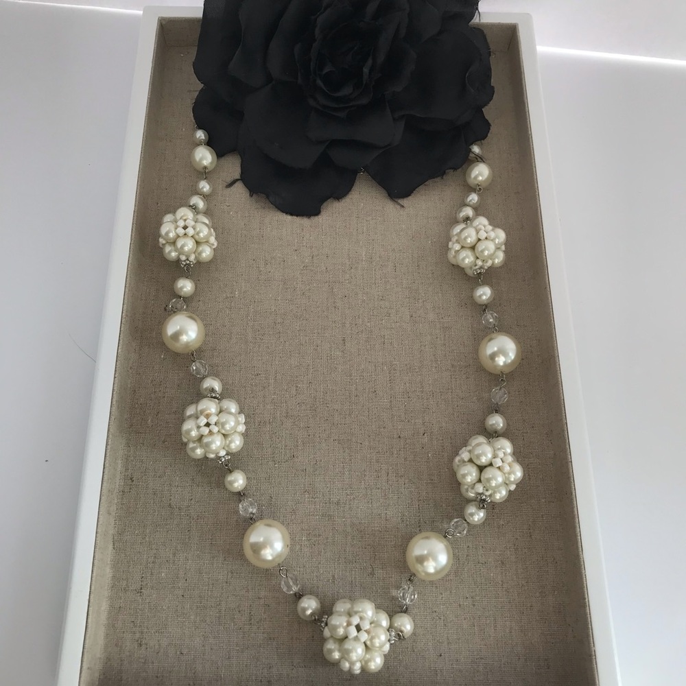 Pearl Statement Necklace Long Length